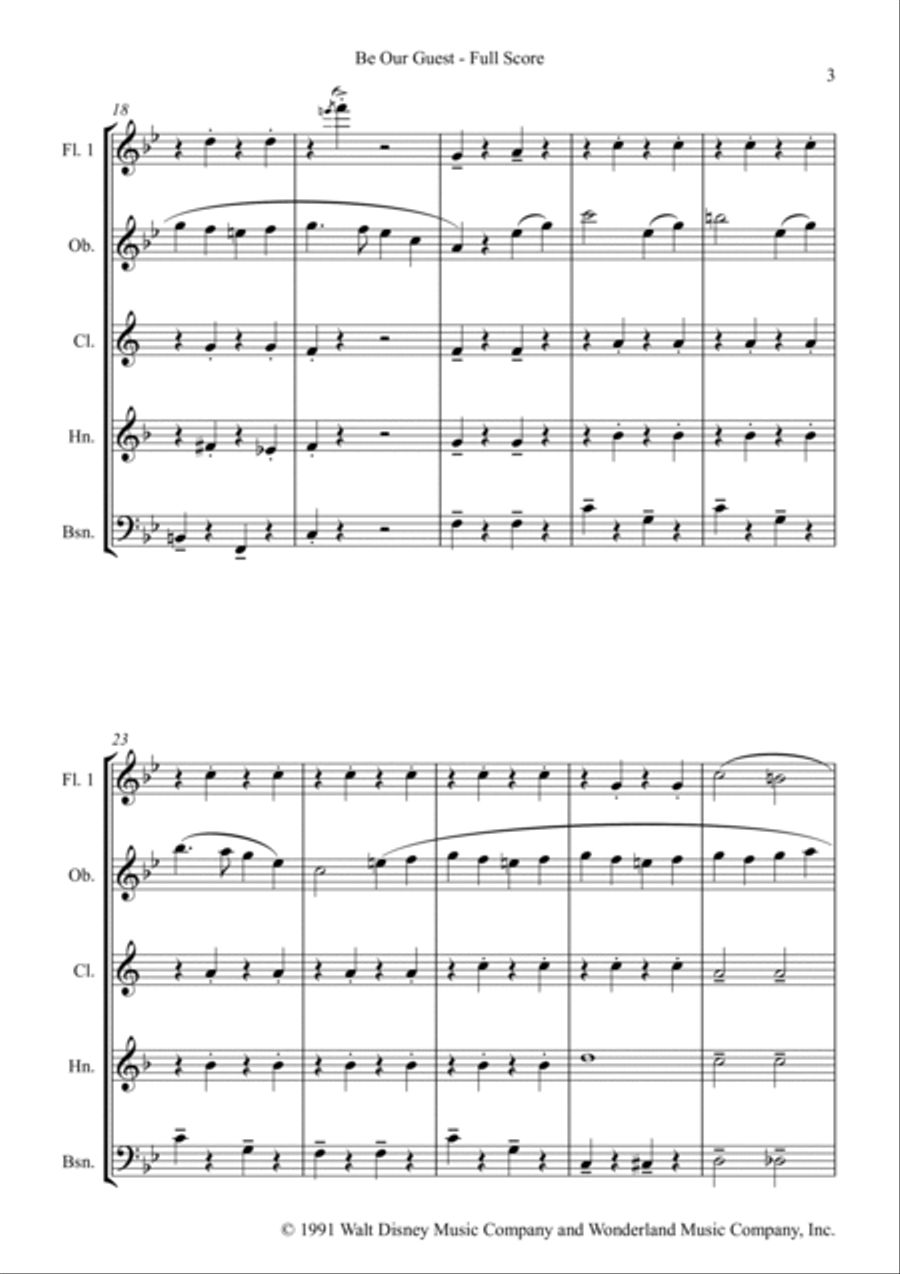 Be Our Guest Be Our Guest Woodwind Quintet scores gallery preview page 6