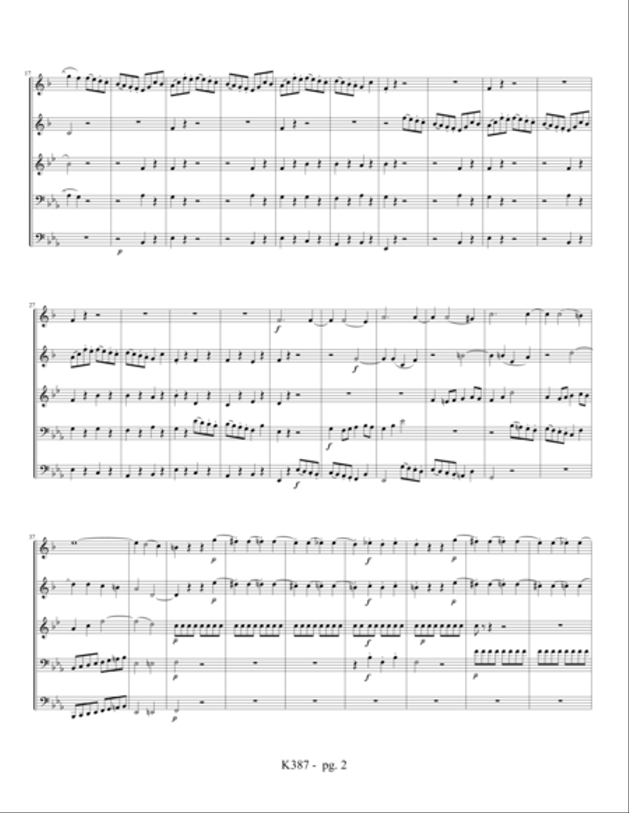 Finale from String Quartet, K. 387 String Quartet scores gallery preview page 6