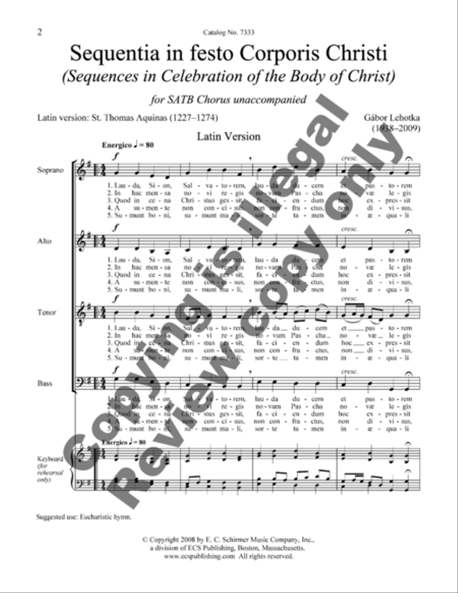 Sesquentia in festo Corporis Christi 4-Part scores gallery preview page 6