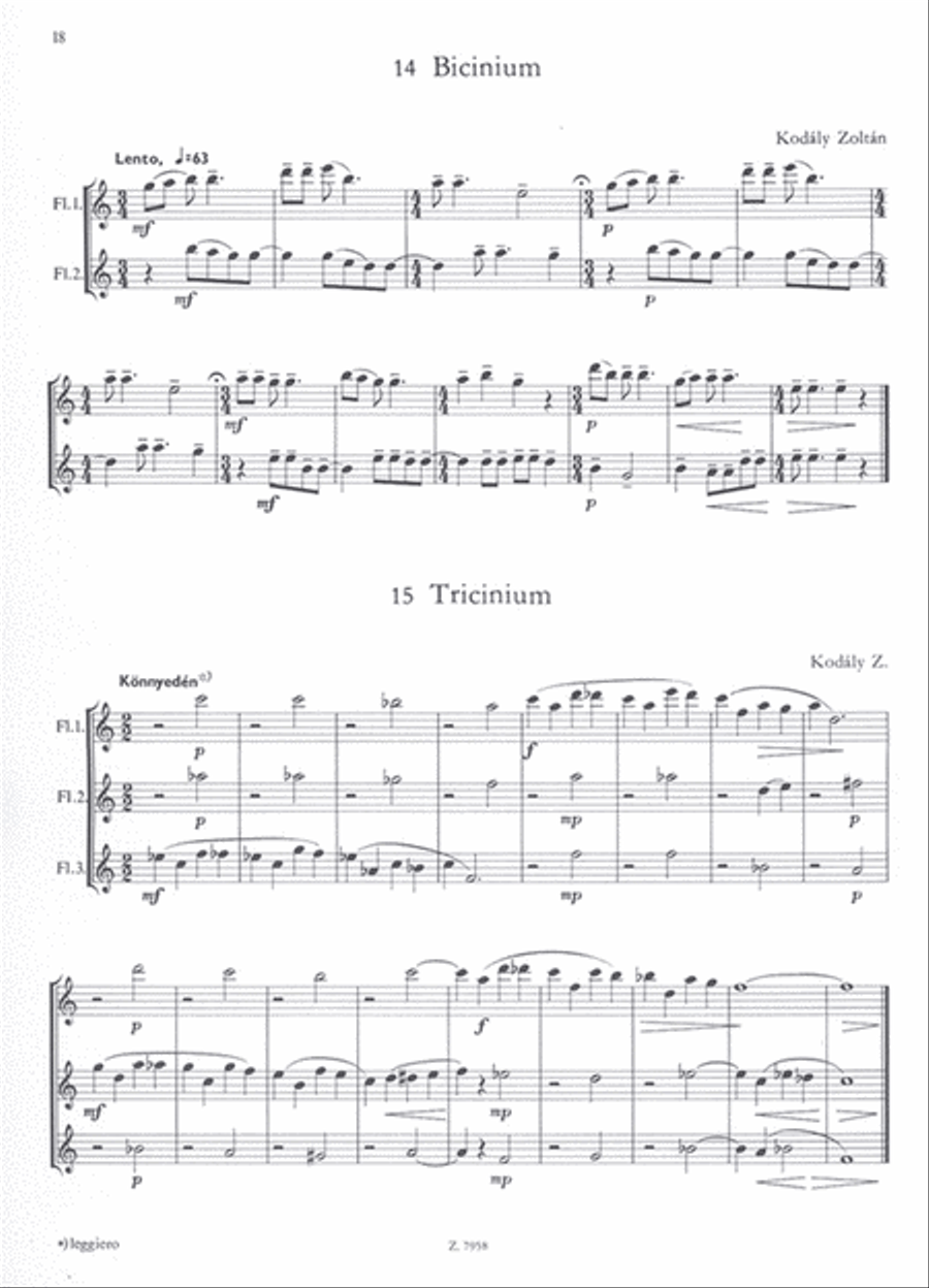 Werke Von Bartok Und Kodaly I Flute Solo scores gallery preview page 3