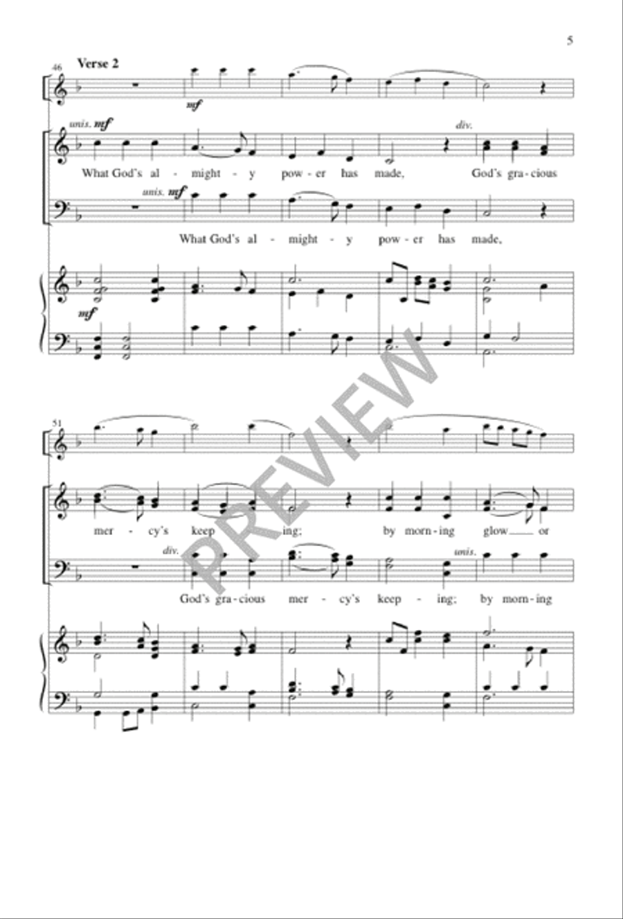 Sing Praise to God Who Reigns Above 4-Part scores gallery preview page 5