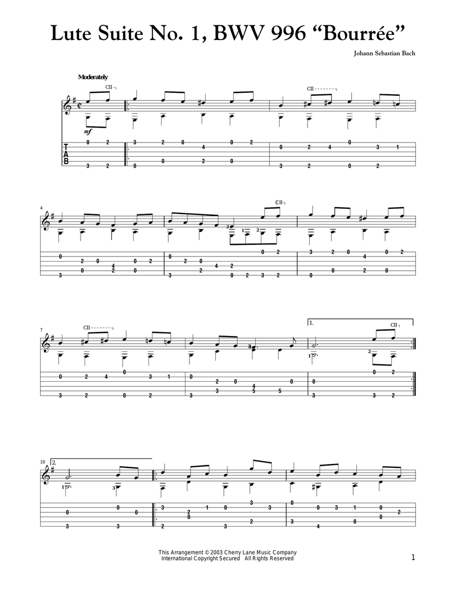 Lute Suite No. 1, BWV 996 