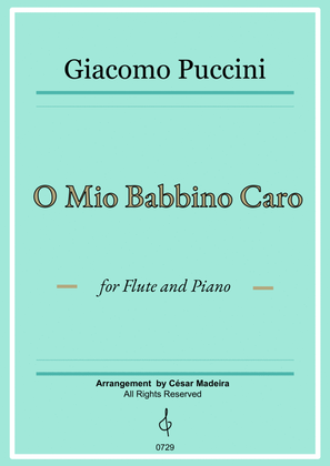 O Mio Babbino Caro by Puccini - Flute and Piano (Full Score and Parts)