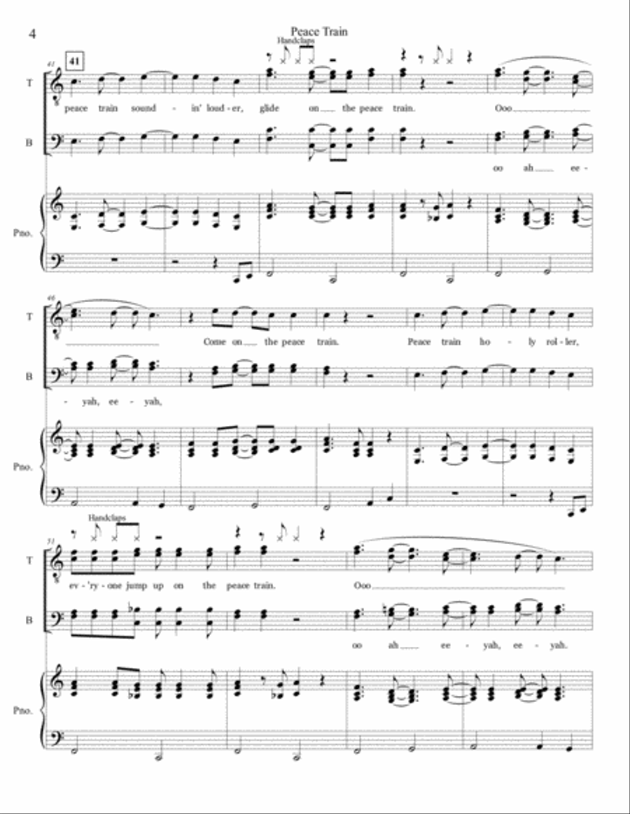 Peace Train TTBB scores gallery preview page 4