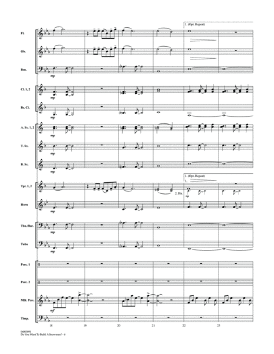 Do You Want to Build a Snowman? (from Frozen) (arr. Johnnie Vinson) - Conductor Score (Full Score) Concert Band scores gallery preview page 5