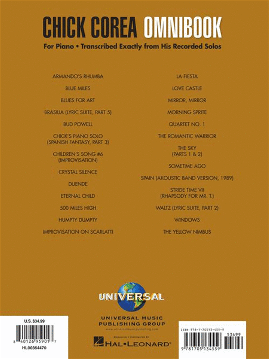 Chick Corea – Omnibook Piano Solo scores gallery preview page 10