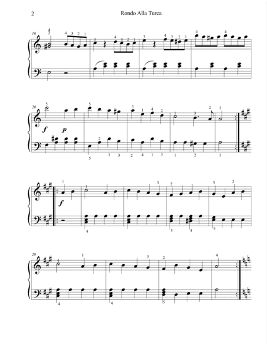 Rondo Alla Turca (Easy Piano) Piano Method scores gallery preview page 2