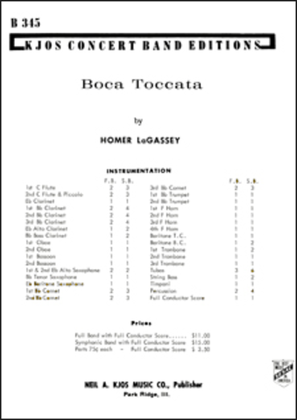 Book cover for Boca Toccata - Score