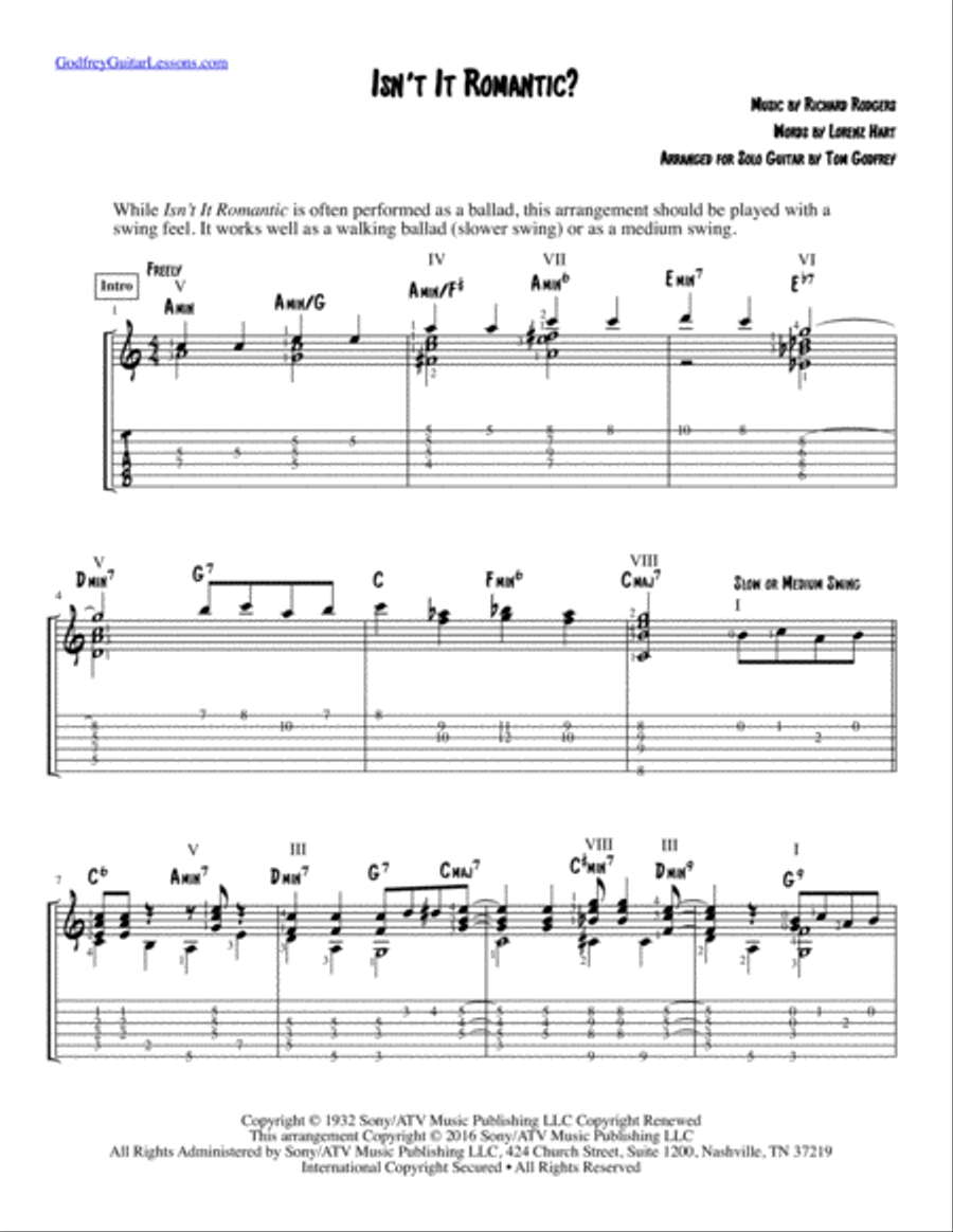 Isn't It Romantic? Electric Guitar scores gallery preview page 1