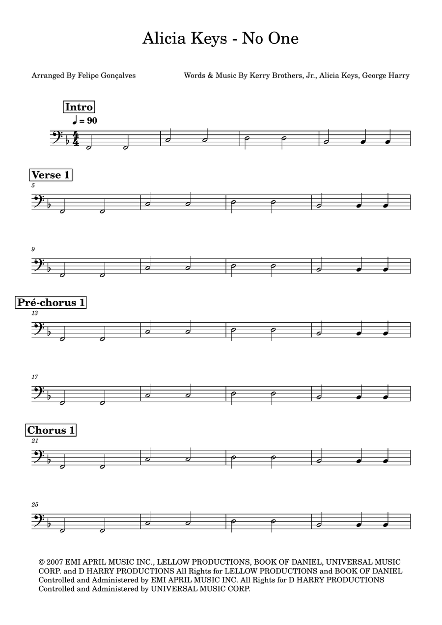 No One Double Bass scores gallery preview page 1