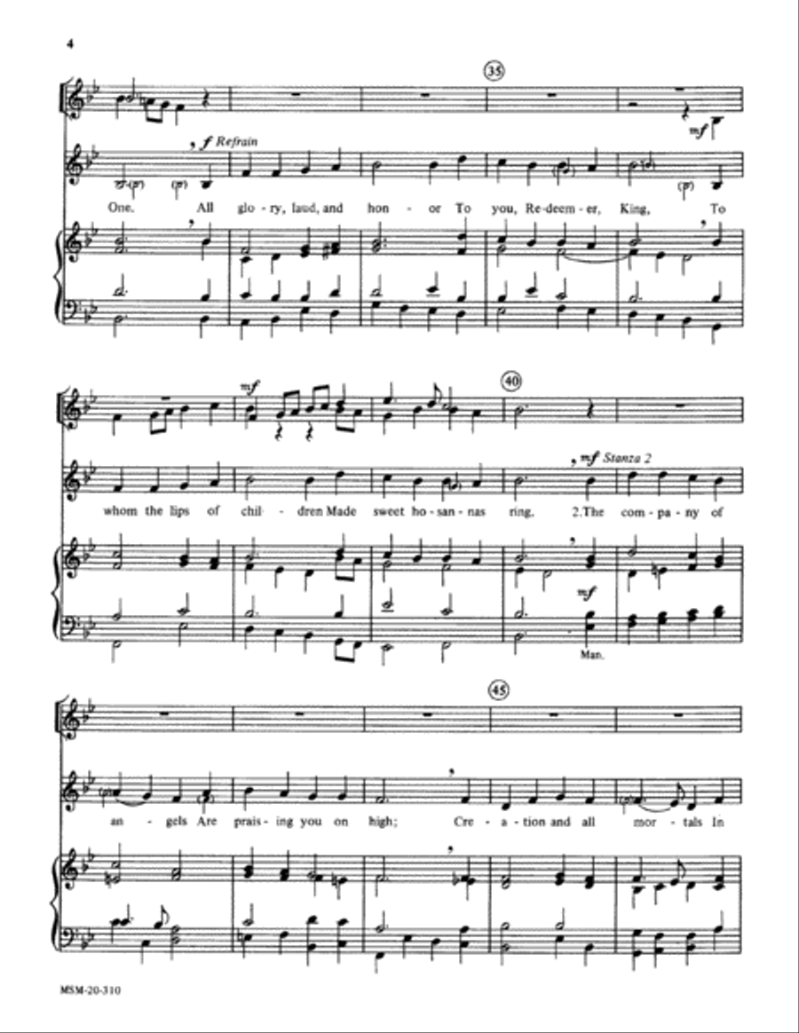 All Glory, Laud, and Honor (Valet will ich dir geben) Choir scores gallery preview page 3