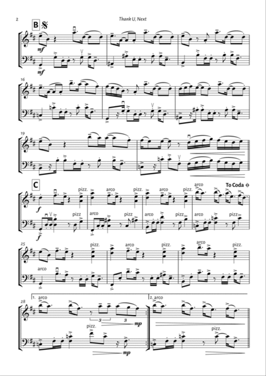 Thank U, Next String Duet scores gallery preview page 2