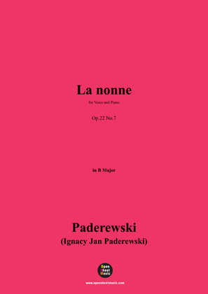 Book cover for Paderewski-La nonne(1904),Op.22 No.7,in B Major