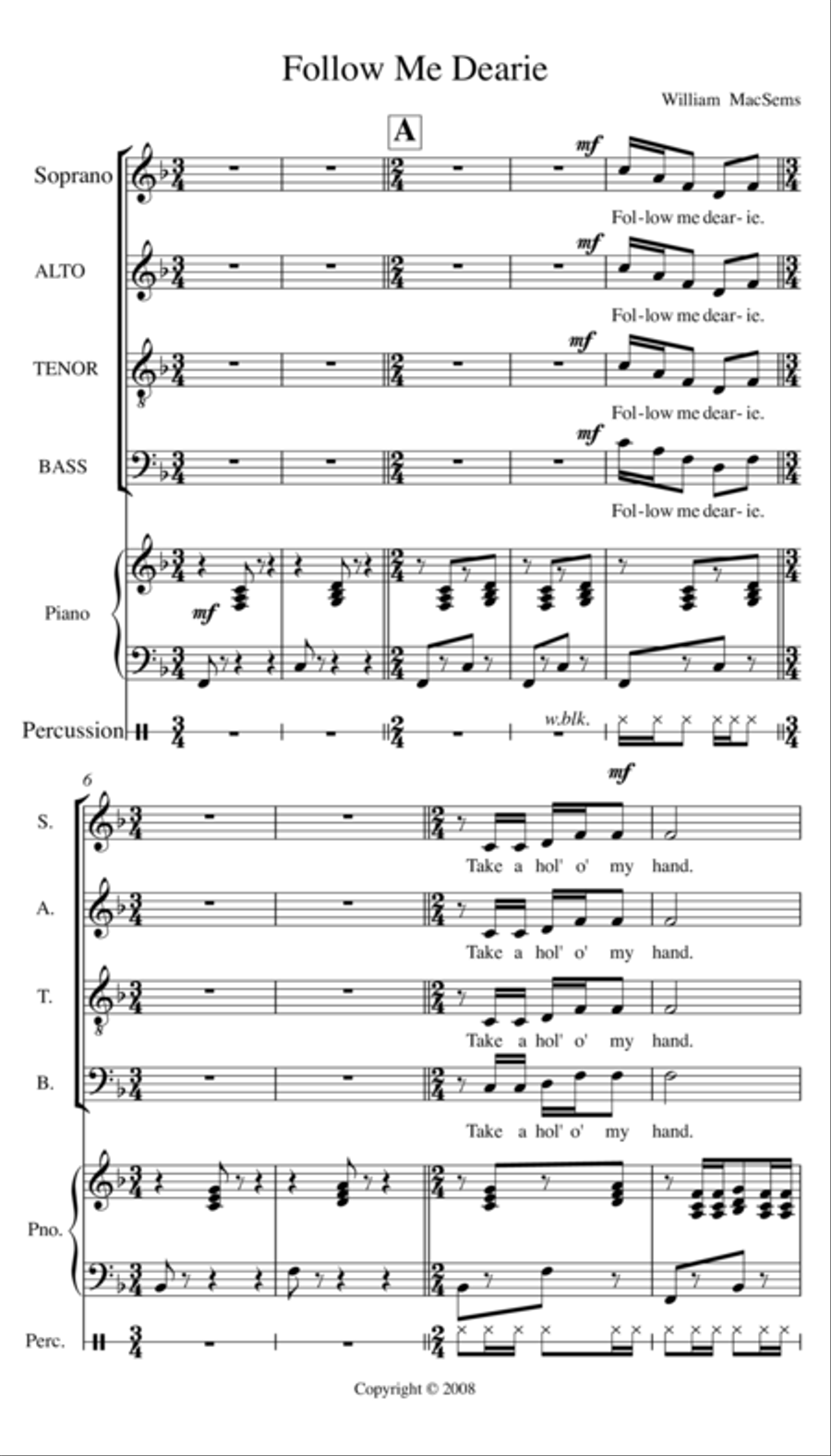 Follow Me Dearie Choir scores gallery preview page 1