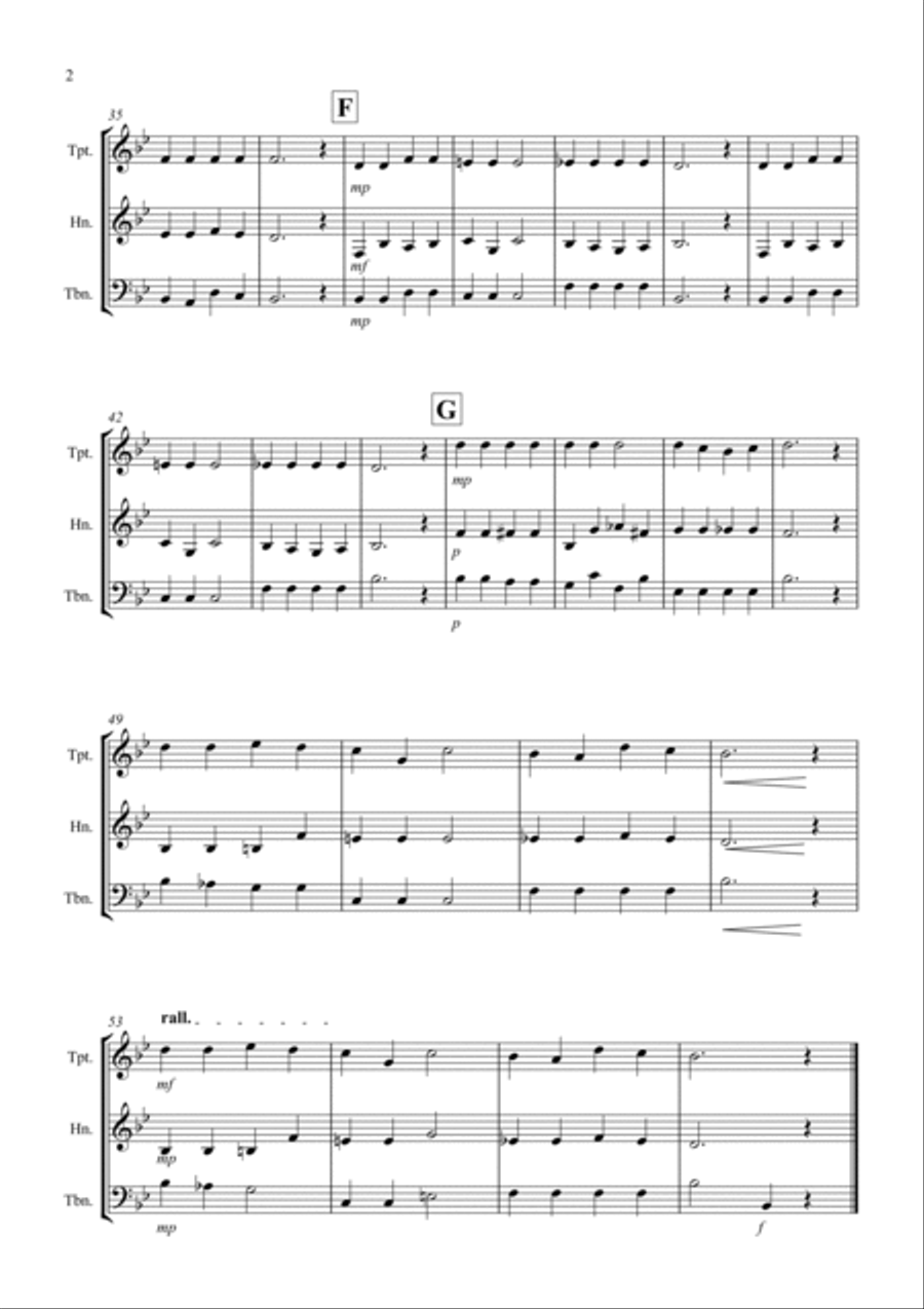 Aura Lee for Brass Trio Aura Lee for Brass Trio Brass Trio scores gallery preview page 2