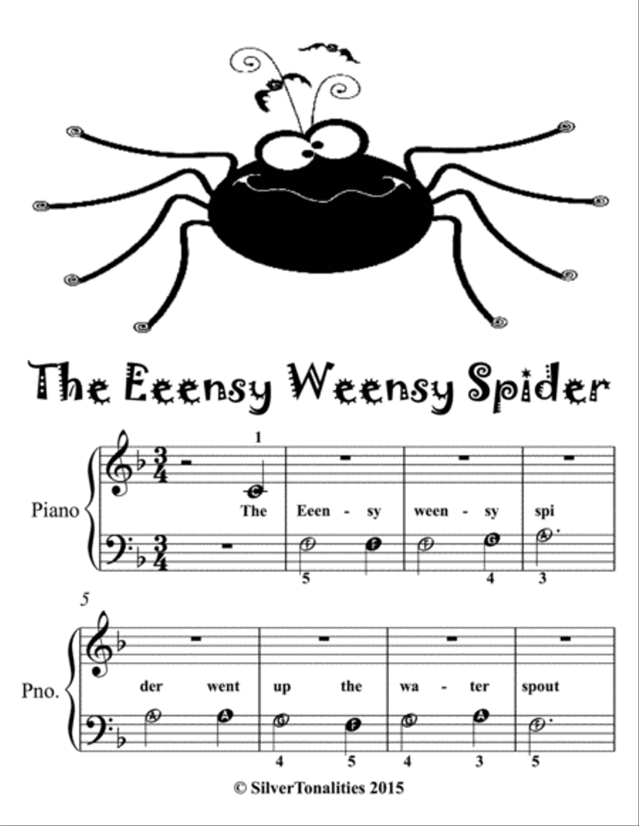 Eensy Weensy Spider Beginner Piano Sheet Music Piano Method scores gallery preview page 2