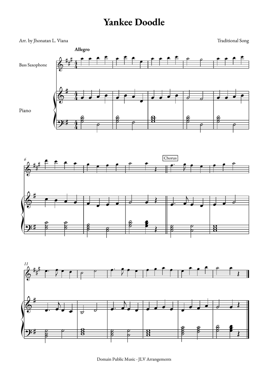 Yanke Doodle Piano scores gallery preview page 1