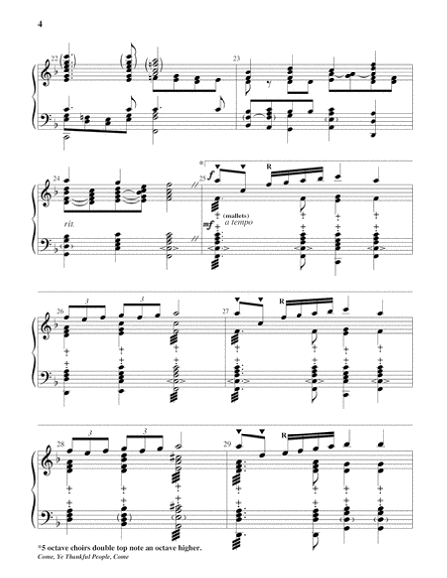 Come, Ye Thankful People, Come 5-Octaves scores gallery preview page 4