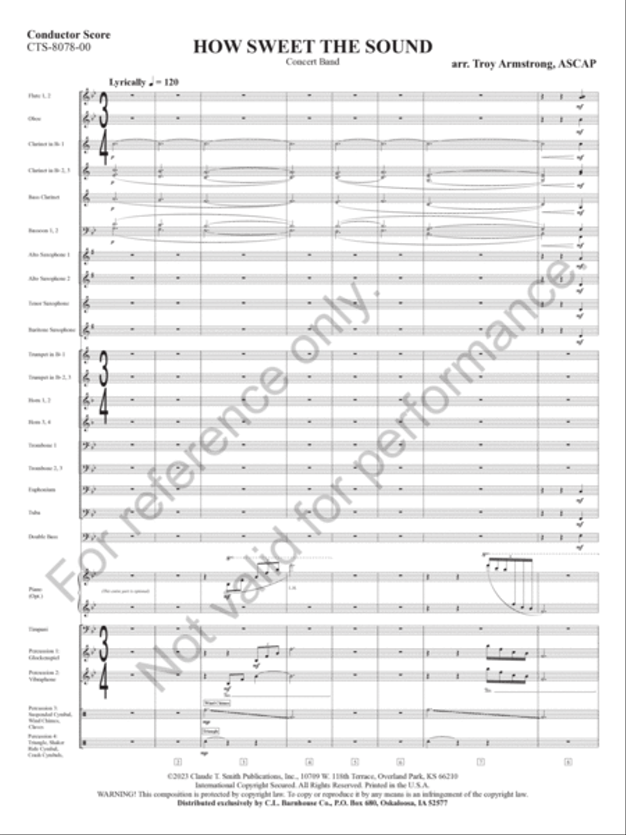 How Sweet The Sound Concert Band scores gallery preview page 4