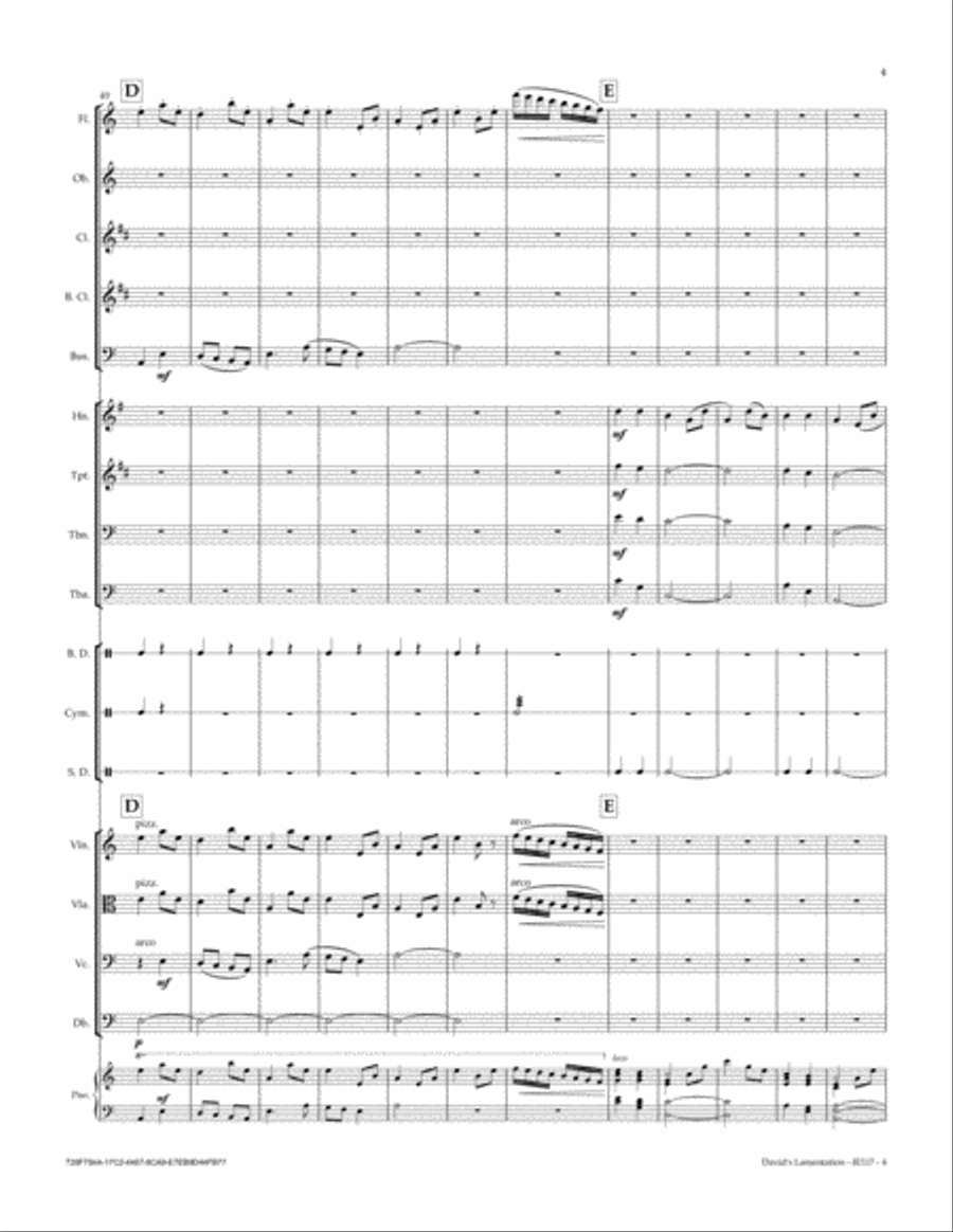 David's Lamentation Full Orchestra scores gallery preview page 5