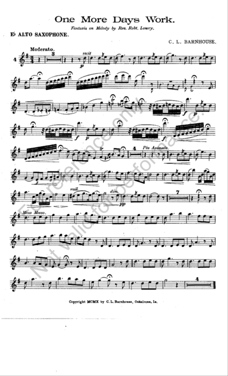 One More Days Work Alto Saxophone scores gallery preview page 2