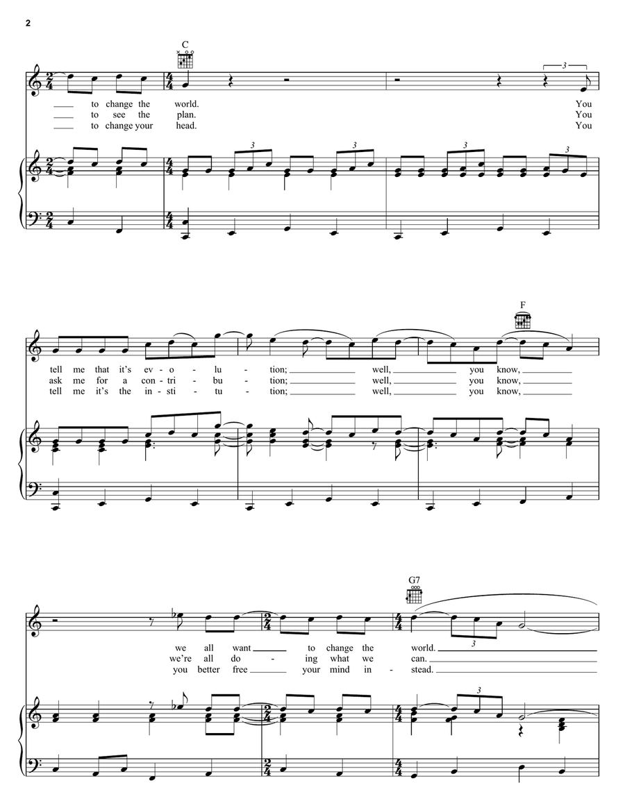 Revolution Revolution Piano, Vocal, Guitar scores gallery preview page 2