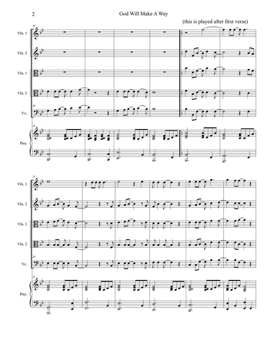 God Will Make A Way String Orchestra scores gallery preview page 2