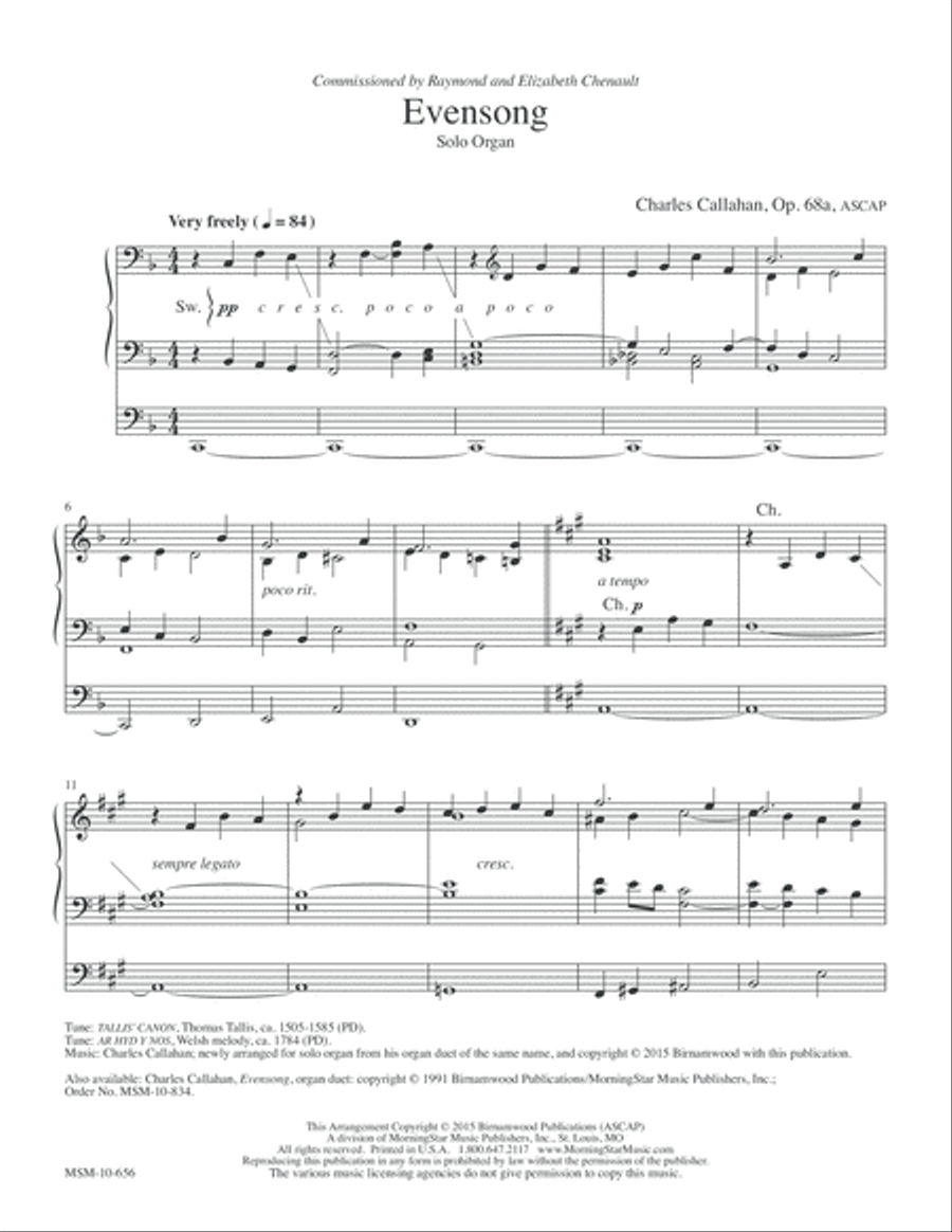 Book cover for Evensong (Solo Organ) (Downloadable)