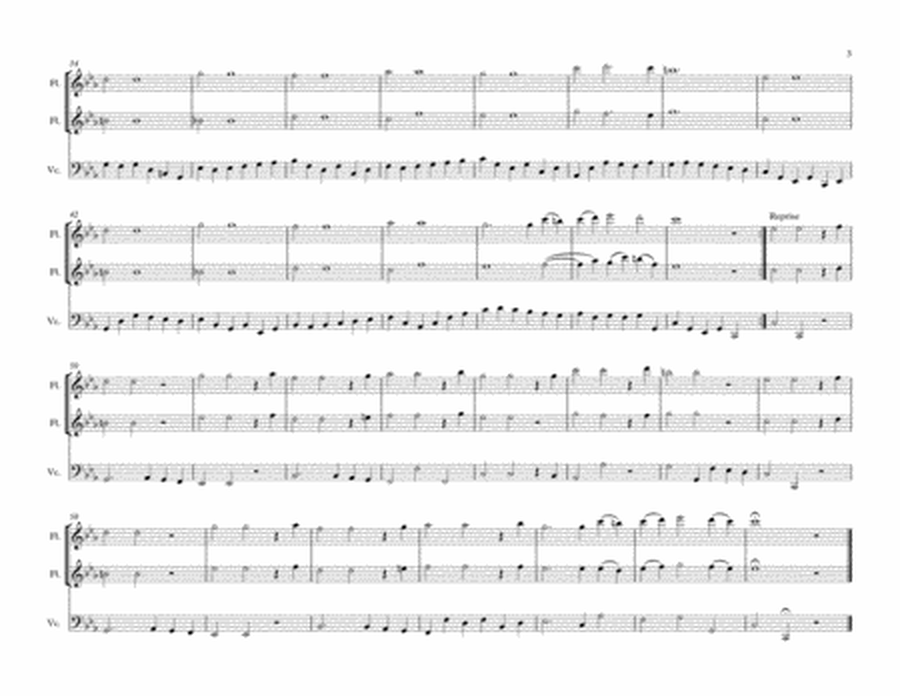 La Folia, from Keyboard Suite in D min., HWV 437, by G.F. Handel, arranged for 2 Flutes & Cello image number null