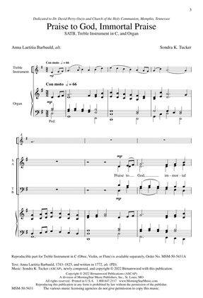 Praise to God, Immortal Praise (Choral Score)