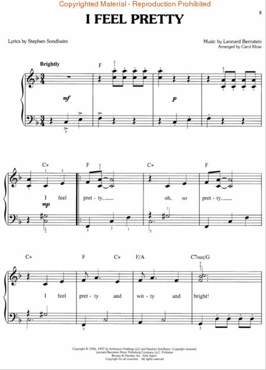 West Side Story (Easy Piano Selections) Voice scores gallery preview page 2