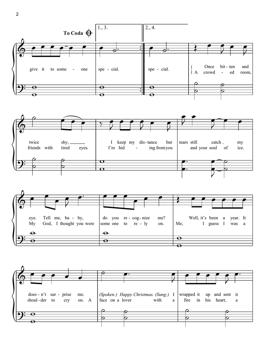 Last Christmas Easy Piano scores gallery preview page 2