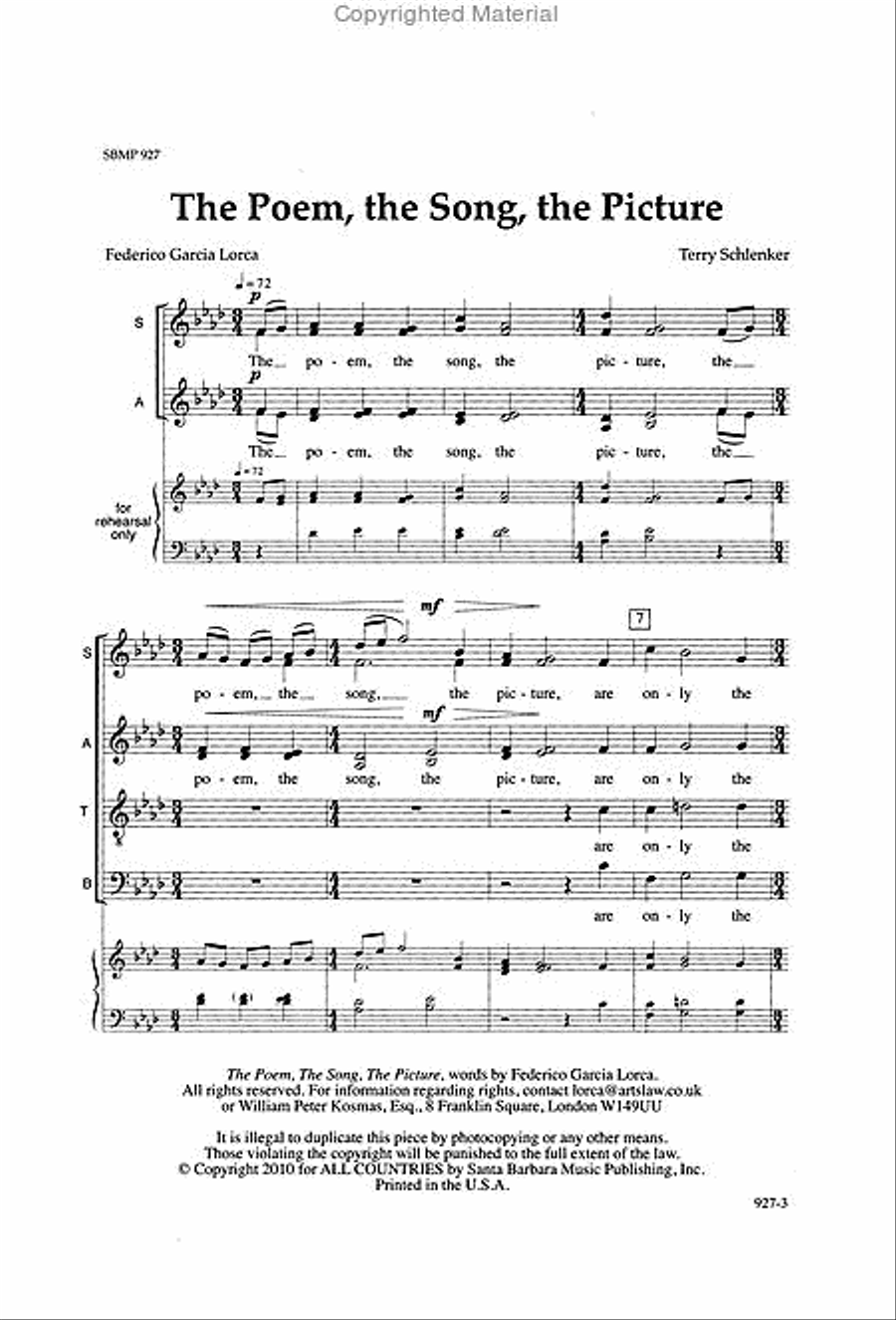 The Poem, The Song, The Picture - SATB divisi Octavo image number null