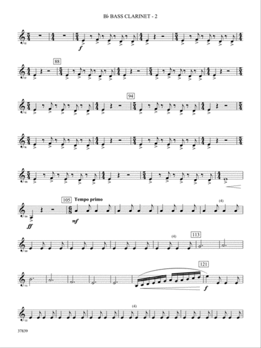 Conquest 1 (from the motion picture Ninja's Creed): B-flat Bass Clarinet Concert Band scores gallery preview page 2