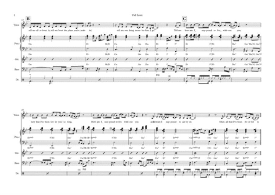 How Am I Supposed To Live Without You Bass Voice scores gallery preview page 2