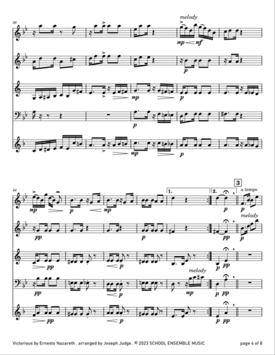 Victorious by Nazareth for Woodwind Quartet in Schools Woodwind Quartet scores gallery preview page 4