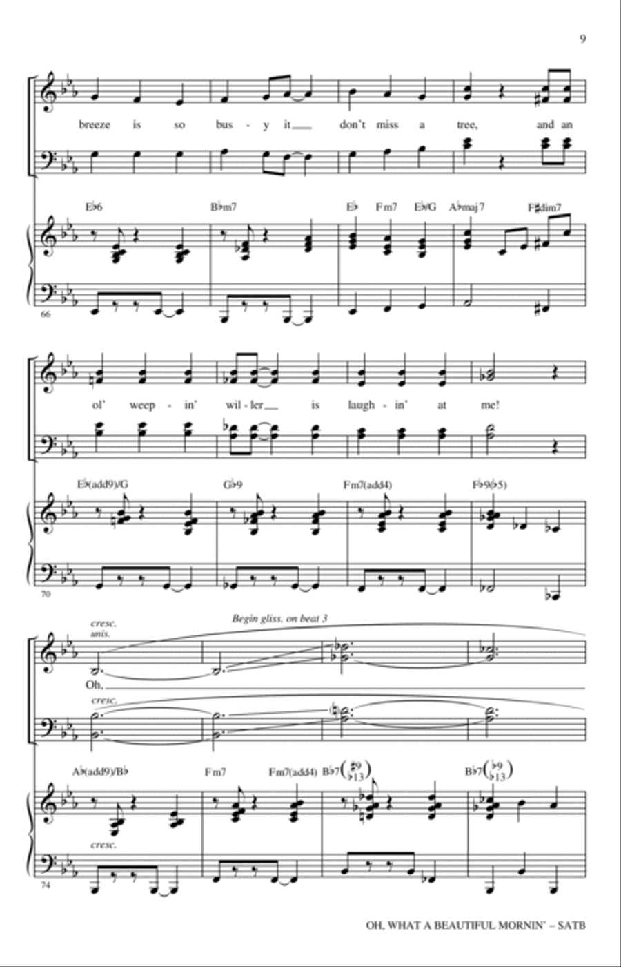 Oh, What A Beautiful Mornin' (from Oklahoma!) (arr. Kirby Shaw) 4-Part scores gallery preview page 7