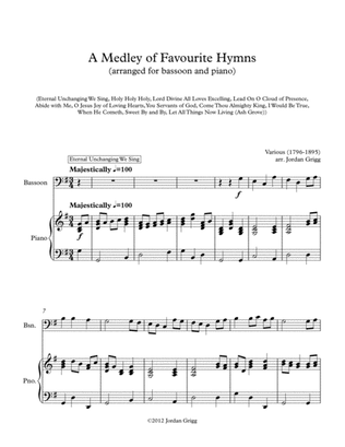 Book cover for A Medley of Favourite Hymns (bassoon and piano)