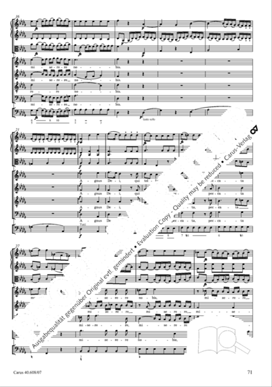 Missa Sancti Bernardi von Offida in B 4-Part scores gallery preview page 86