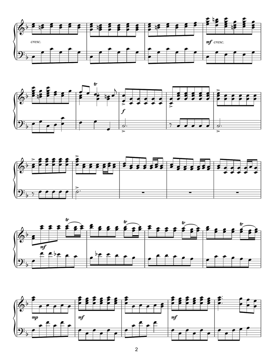 Allegro (from The Water Music Suite) Piano Solo scores gallery preview page 2