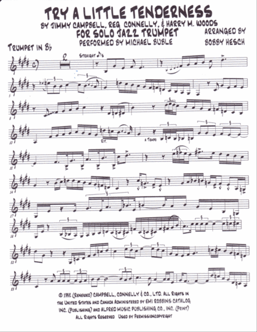 Try A Little Tenderness Trumpet Solo scores gallery preview page 2