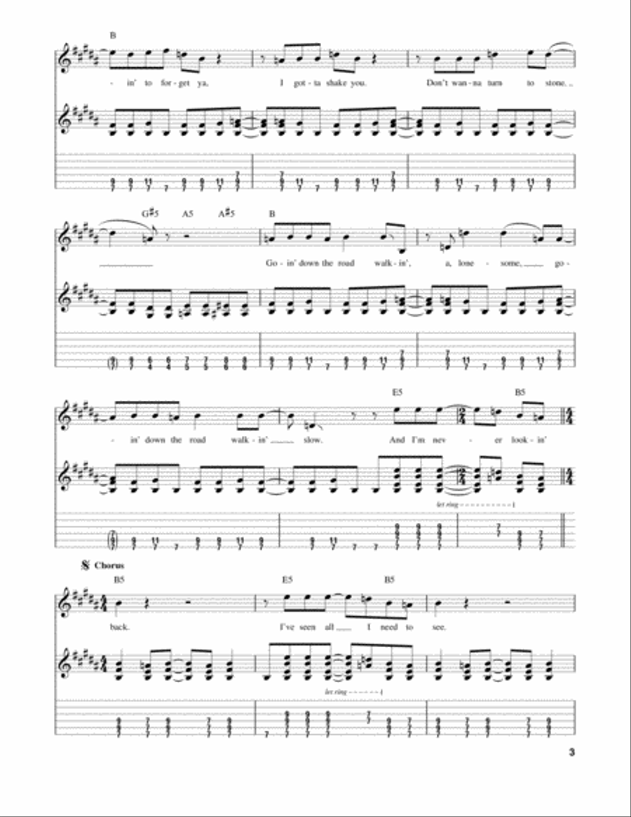 Never Lookin' Back Electric Guitar scores gallery preview page 3