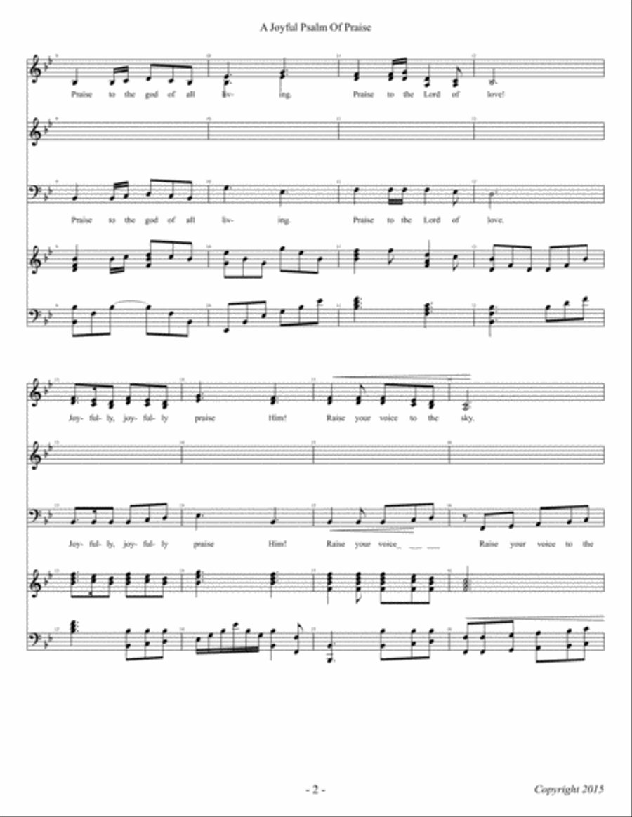 A Joyful Psalm of Praise A Joyful Psalm of Praise 3-Part scores gallery preview page 2