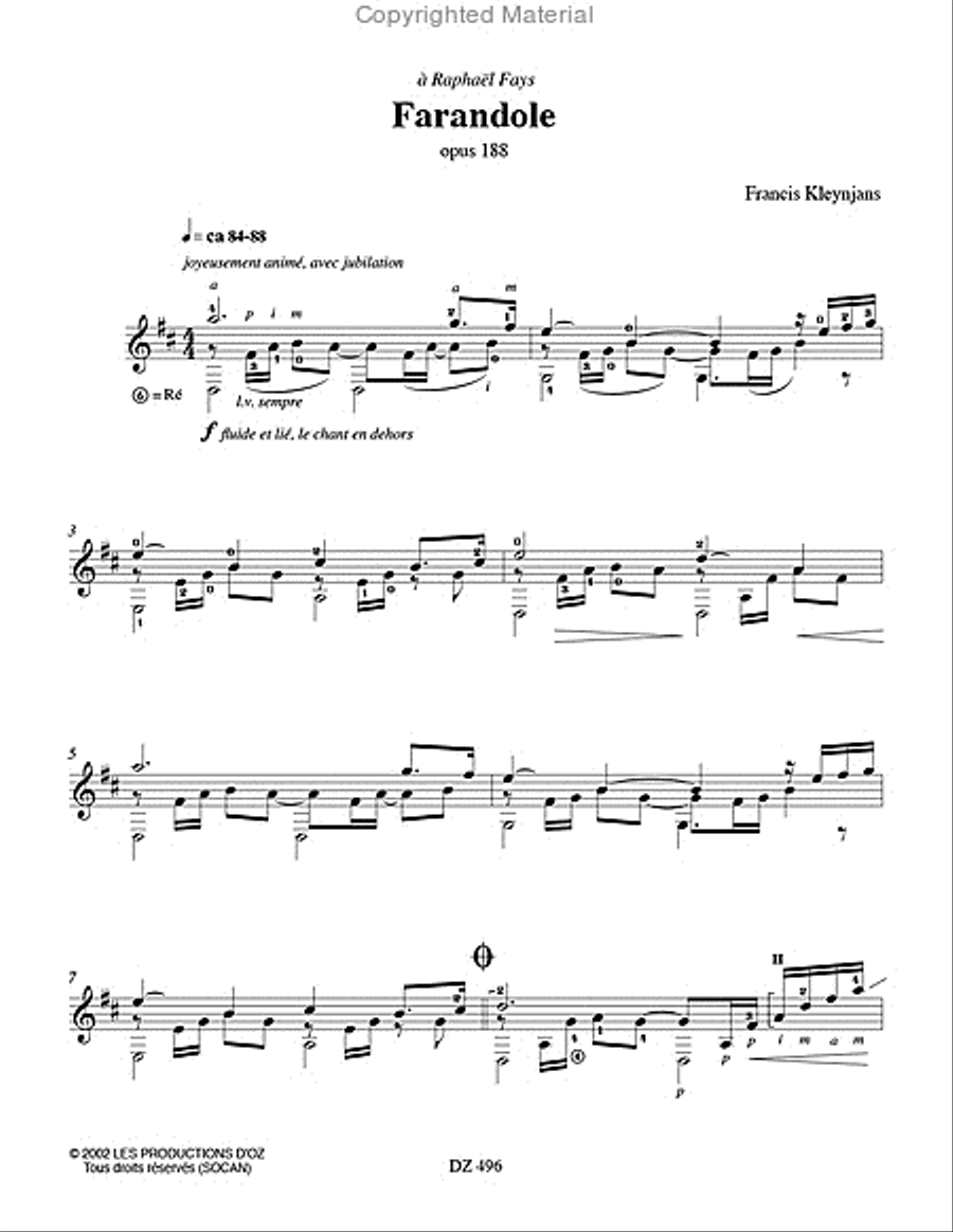 Farandole, Canopée Classical Guitar scores gallery preview page 2