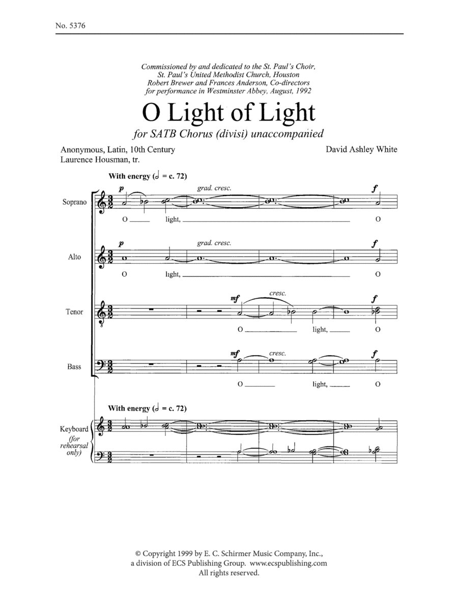 O Light of Light 4-Part scores gallery preview page 1