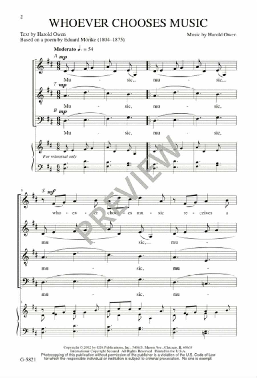 Whoever Chooses Music 4-Part scores gallery preview page 3