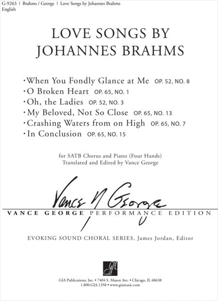 Love Songs by Johannes Brahms