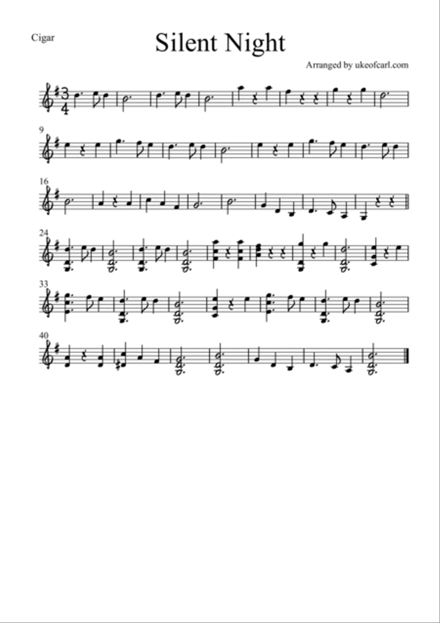 Silent Night - Cigar Box Silent Night - Cigar Box Guitar Solo scores gallery preview page 2