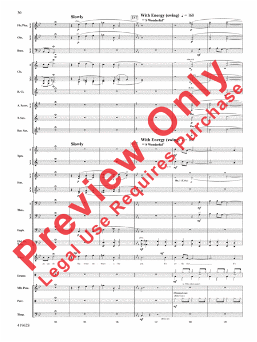A Gershwin Tribute to Love Concert Band scores gallery preview page 31
