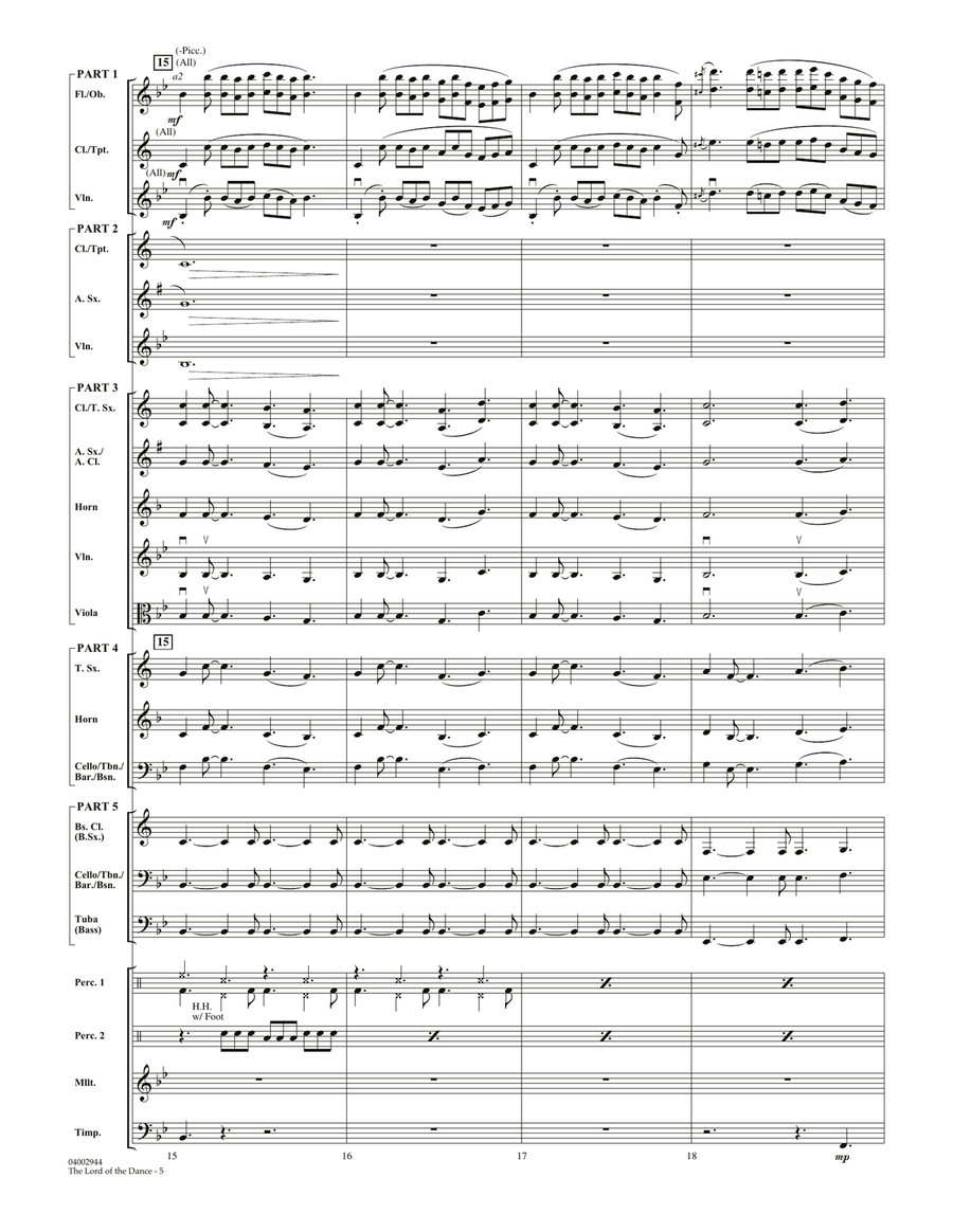 The Lord Of The Dance - Full Score Concert Band scores gallery preview page 5